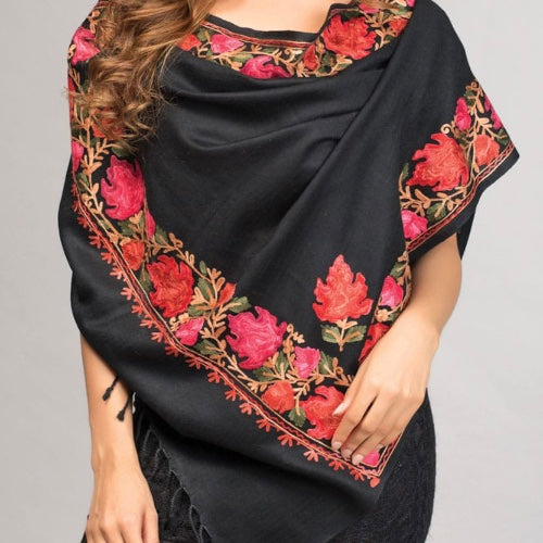 Image Title Jahnvi Embroidered Wool Shawl